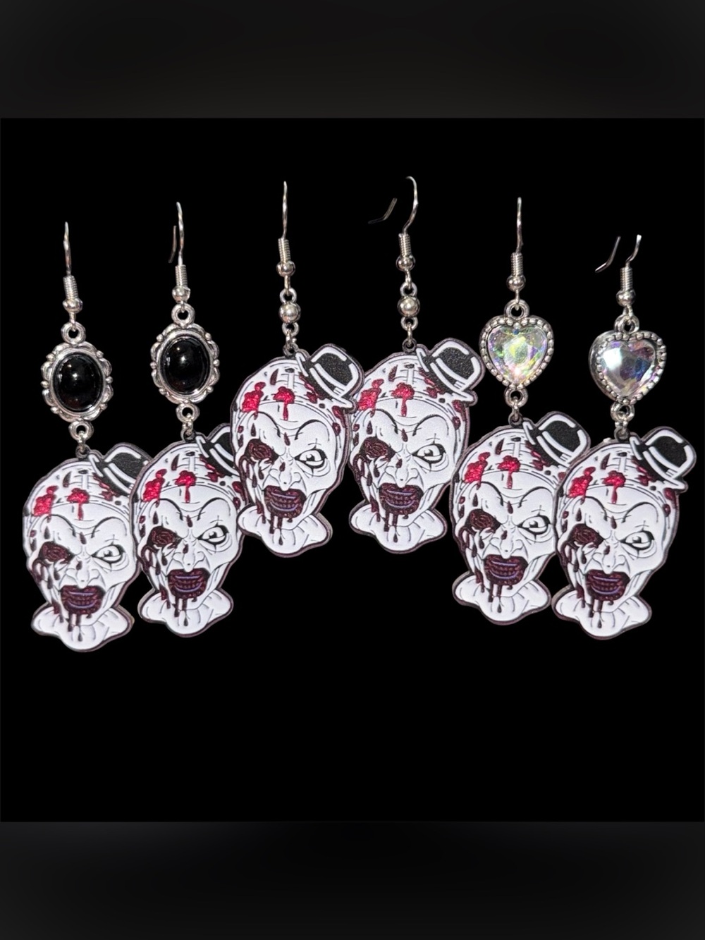 Handmade Terrifier Art The Clown Acrylic Earrings
